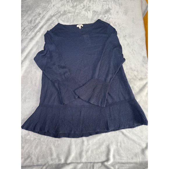 Style & Co Womens size 1X Navy Ribbed Trim Long Sleeve Sweater - Picture 9 of 16